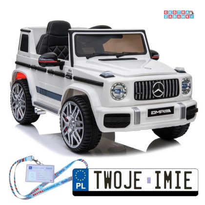 Biały Mercedes G63 BBH-0003 na akumulator - 2x45W 12V/7Ah, EVA, LED, panel muzyczny, pilot [17148]