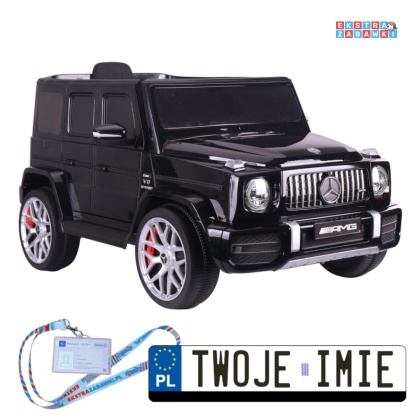Czarny Mercedes G63 S306-1 na akumulator - 2x45W 12V/4.5Ah, EVA, LED, ekoskóra, pilot, panel muzyczny [28765]