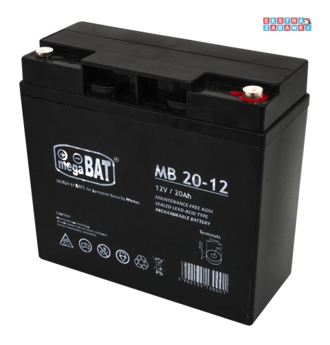 Akumulator kwasowo-ołowiowy 12V/20Ah 18x7.5x16.5 cm do pojazdów elektrycznych dla dzieci