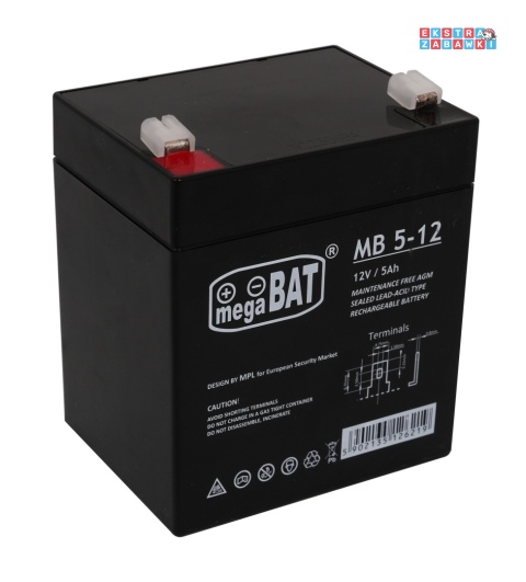 Akumulator kwasowo-ołowiowy 12V/5Ah 9x7x10 cm do pojazdów elektrycznych dla dzieci
