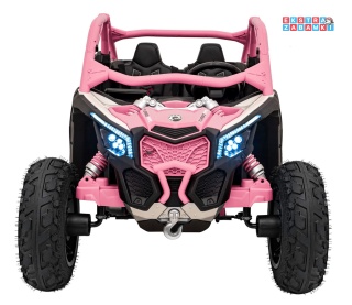 Maverick Turbo RR buggy na akumulator dwuosobowy - różowy, 2x320W, 24V/10Ah, ciche silniki, pompowane koła [CA001.STRONG]