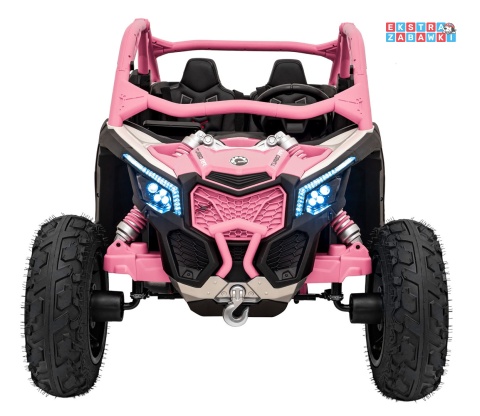 Maverick Turbo RR buggy na akumulator dwuosobowy - różowy, 2x320W, 24V/10Ah, ciche silniki, pompowane koła [CA001.STRONG]