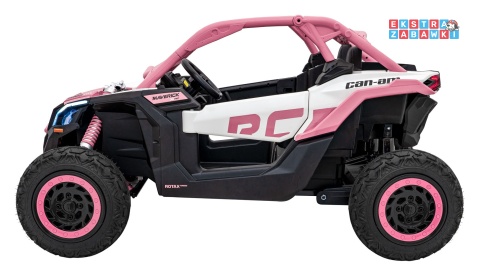 Maverick Turbo RR buggy na akumulator dwuosobowy - różowy, 2x320W, 24V/10Ah, ciche silniki, pompowane koła [CA001.STRONG]