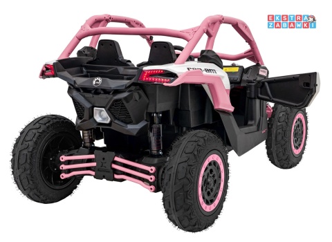 Maverick Turbo RR buggy na akumulator dwuosobowy - różowy, 2x320W, 24V/10Ah, ciche silniki, pompowane koła [CA001.STRONG]