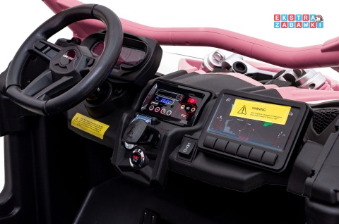 Maverick Turbo RR buggy na akumulator dwuosobowy - różowy, 2x320W, 24V/10Ah, ciche silniki, pompowane koła [CA001.STRONG]