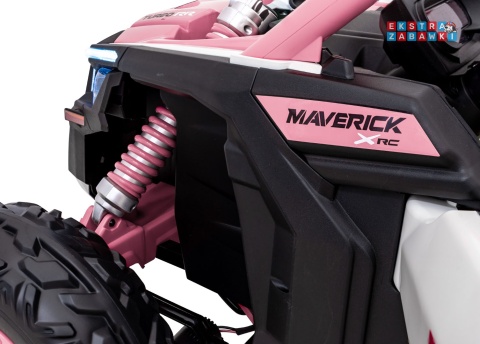 Maverick Turbo RR buggy na akumulator dwuosobowy - różowy, 2x320W, 24V/10Ah, ciche silniki, pompowane koła [CA001.STRONG]