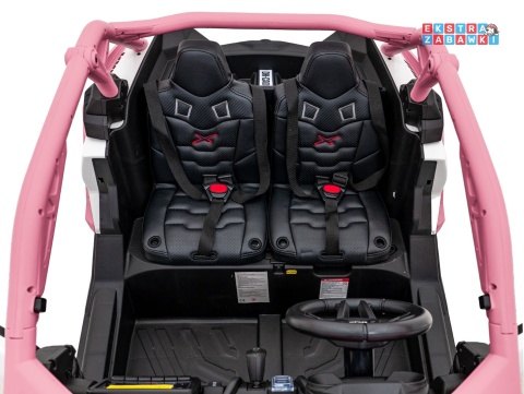 Maverick Turbo RR buggy na akumulator dwuosobowy - różowy, 2x320W, 24V/10Ah, ciche silniki, pompowane koła [CA001.STRONG]