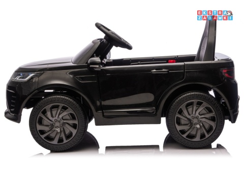 Czarny Land Rover Discovery DLS-K06 na akumulator - 2x45W 12V/7Ah, EVA, Bluetooth, ekoskóra, pilot, automatyczny hamulec [28998]
