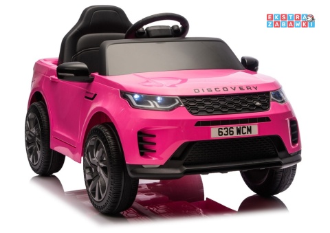 Różowy Land Rover Discovery DLS-K06 na akumulator - 2x45W 12V/7Ah, EVA, Bluetooth, ekoskóra, pilot, automatyczny hamulec [29000]