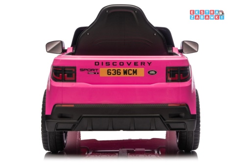 Różowy Land Rover Discovery DLS-K06 na akumulator - 2x45W 12V/7Ah, EVA, Bluetooth, ekoskóra, pilot, automatyczny hamulec [29000]