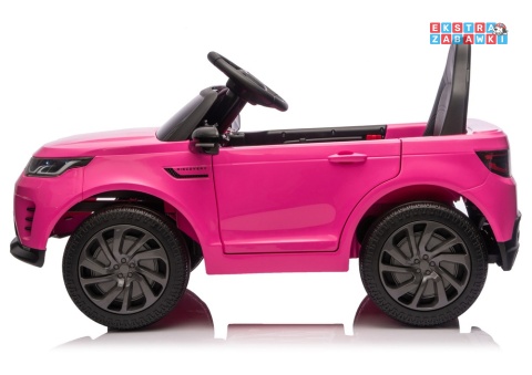 Różowy Land Rover Discovery DLS-K06 na akumulator - 2x45W 12V/7Ah, EVA, Bluetooth, ekoskóra, pilot, automatyczny hamulec [29000]