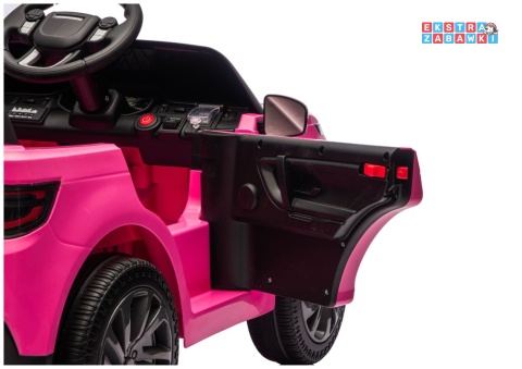 Różowy Land Rover Discovery DLS-K06 na akumulator - 2x45W 12V/7Ah, EVA, Bluetooth, ekoskóra, pilot, automatyczny hamulec [29000]