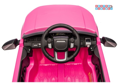 Różowy Land Rover Discovery DLS-K06 na akumulator - 2x45W 12V/7Ah, EVA, Bluetooth, ekoskóra, pilot, automatyczny hamulec [29000]