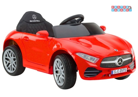 Czerwony Mercedes KL-1666-1 na akumulator - 2x35W 12V/4.5Ah, EVA, LED, Bluetooth, ekoskóra, pilot, automatyczny hamulec [22723]