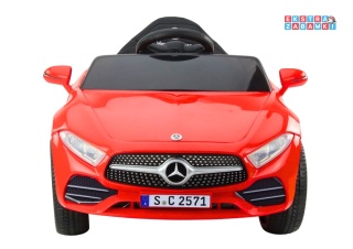 Czerwony Mercedes KL-1666-1 na akumulator - 2x35W 12V/4.5Ah, EVA, LED, Bluetooth, ekoskóra, pilot, automatyczny hamulec [22723]