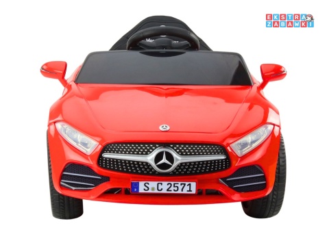 Czerwony Mercedes KL-1666-1 na akumulator - 2x35W 12V/4.5Ah, EVA, LED, Bluetooth, ekoskóra, pilot, automatyczny hamulec [22723]