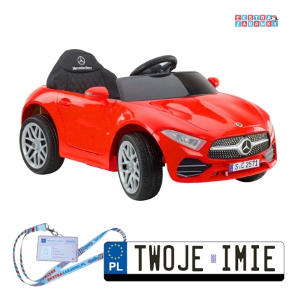 Czerwony Mercedes KL-1666-1 na akumulator - 2x35W 12V/4.5Ah, EVA, LED, Bluetooth, ekoskóra, pilot, automatyczny hamulec [22723]