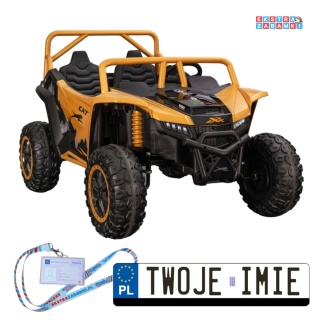 Złoty Arctic Cat WILDCAT XX buggy na akumulator dwuosobowy - złoty, 4x200W, EVA, LED, ekoskóra, Bluetooth, do 7km/h [27239]