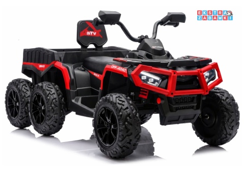 Czerwony Quad ATV JC606 na akumulator - 4x200W 24V/7Ah, EVA, ekoskóra, LED, Bluetooth, pilot [27935]