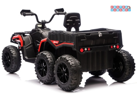 Czerwony Quad ATV JC606 na akumulator - 4x200W 24V/7Ah, EVA, ekoskóra, LED, Bluetooth, pilot [27935]