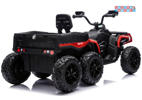 Czerwony Quad ATV JC606 na akumulator - 4x200W 24V/7Ah, EVA, ekoskóra, LED, Bluetooth, pilot [27935]