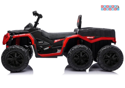 Czerwony Quad ATV JC606 na akumulator - 4x200W 24V/7Ah, EVA, ekoskóra, LED, Bluetooth, pilot [27935]