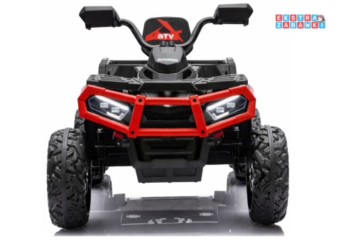 Czerwony Quad ATV JC606 na akumulator - 4x200W 24V/7Ah, EVA, ekoskóra, LED, Bluetooth, pilot [27935]