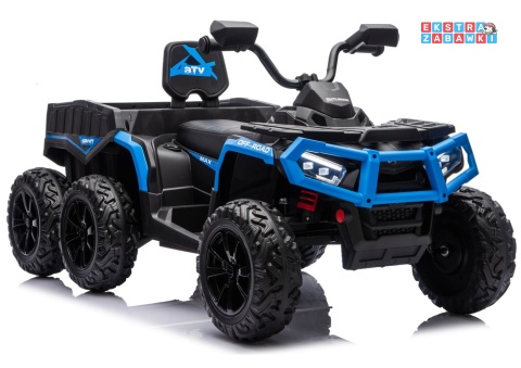 Niebieski Quad ATV 6 kół JC606 na akumulator - 4x200W, 24V/7Ah, EVA, ekoskóra, LED, Bluetooth, pilot [27933]