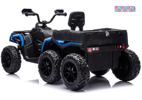 Niebieski Quad ATV 6 kół JC606 na akumulator - 4x200W, 24V/7Ah, EVA, ekoskóra, LED, Bluetooth, pilot [27933]