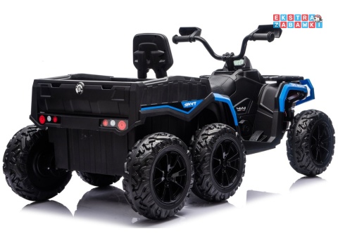Niebieski Quad ATV 6 kół JC606 na akumulator - 4x200W, 24V/7Ah, EVA, ekoskóra, LED, Bluetooth, pilot [27933]