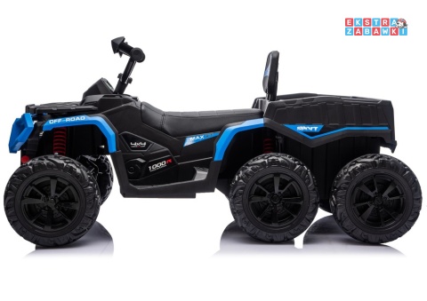 Niebieski Quad ATV 6 kół JC606 na akumulator - 4x200W, 24V/7Ah, EVA, ekoskóra, LED, Bluetooth, pilot [27933]