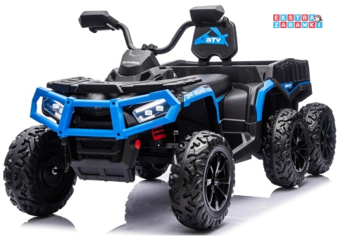 Niebieski Quad ATV 6 kół JC606 na akumulator - 4x200W, 24V/7Ah, EVA, ekoskóra, LED, Bluetooth, pilot [27933]