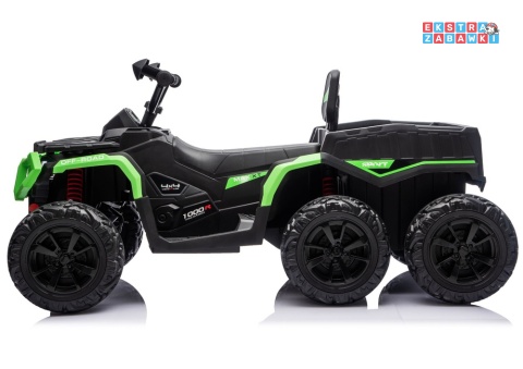 Zielony Quad ATV 6 kół JC606 na akumulator - 4x200W, 24V/7Ah, EVA, ekoskóra, LED, Bluetooth, pilot [27934]
