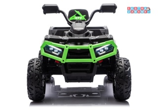 Zielony Quad ATV 6 kół JC606 na akumulator - 4x200W, 24V/7Ah, EVA, ekoskóra, LED, Bluetooth, pilot [27934]