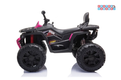 Różowy Quad JC333 na akumulator - 2x200W 12V/9Ah, EVA, LED, kluczyk, panel audio, do 8km/h [8274]