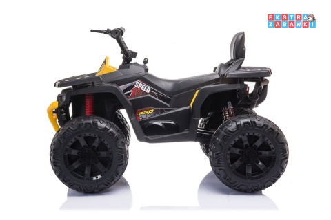 Żółty Quad JC333 na akumulator - 2x200W 12V/9Ah, EVA, LED, kluczyk, panel audio, do 8km/h [8273]
