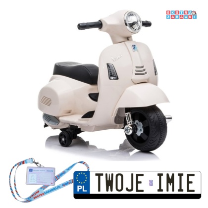 Beżowy Skuter Vespa GTS 300 Mini na akumulator - 1x35W 6V/4.5Ah, LED, do 2.5km/h, LED, automatyczny hamulec - [5348]