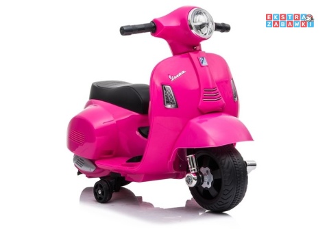 Różowy Skuter Vespa GTS 300 Mini na akumulator - 1x35W 6V/4.5Ah, LED, do 2.5km/h, automatyczny hamulec - [5347]