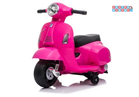 Różowy Skuter Vespa GTS 300 Mini na akumulator - 1x35W 6V/4.5Ah, LED, do 2.5km/h, automatyczny hamulec - [5347]
