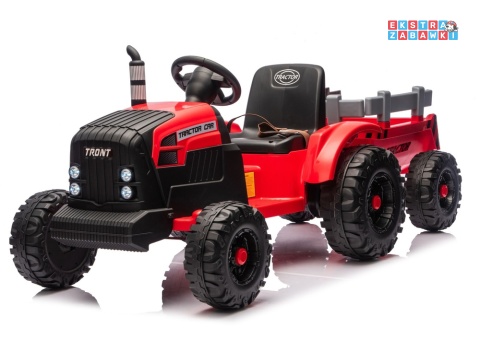 Traktor CH9959B z przyczepą na akumulator - czerwony, 2x120W, EVA, LED, Bluetooth, pilot [28771]