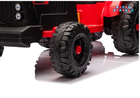 Traktor CH9959B z przyczepą na akumulator - czerwony, 2x120W, EVA, LED, Bluetooth, pilot [28771]