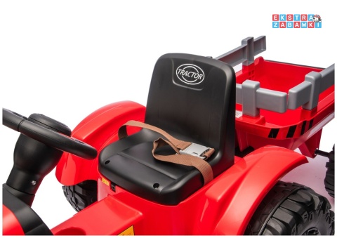Traktor CH9959B z przyczepą na akumulator - czerwony, 2x120W, EVA, LED, Bluetooth, pilot [28771]