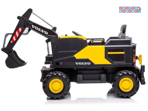 Koparka VOLVO z łyżką na akumulator - żółta, 2x45W, 12V/14Ah, pilot, EVA, LED, panel muzyczny [PA0283]