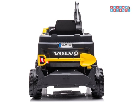 Koparka VOLVO z łyżką na akumulator - żółta, 2x45W, 12V/14Ah, pilot, EVA, LED, panel muzyczny [PA0283]