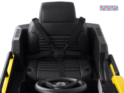 Koparka VOLVO z łyżką na akumulator - żółta, 2x45W, 12V/14Ah, pilot, EVA, LED, panel muzyczny [PA0283]