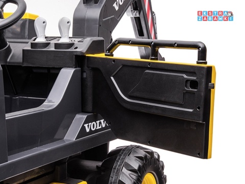 Koparka VOLVO z łyżką na akumulator - żółta, 2x45W, 12V/14Ah, pilot, EVA, LED, panel muzyczny [PA0283]