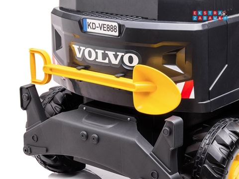 Koparka VOLVO z łyżką na akumulator - żółta, 2x45W, 12V/14Ah, pilot, EVA, LED, panel muzyczny [PA0283]
