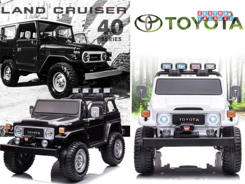 Toyota Land Cruiser dwuosobowa na akumulator - szary, 4x100W 24V/7Ah, EVA, ekoskóra, 3-punktowe pasy, pilot [PA0285]