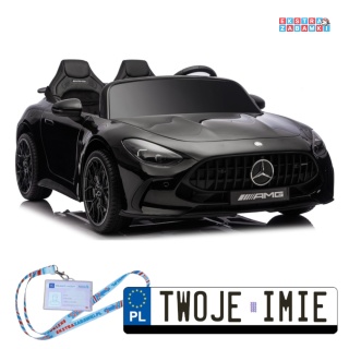 Czarny Mercedes GT63 AMG DKGT63 z wyciszonymi silnikami na akumulator - 4x200W 24V/14Ah, ekran LCD, EVA, LED, ekoskóra [29030]