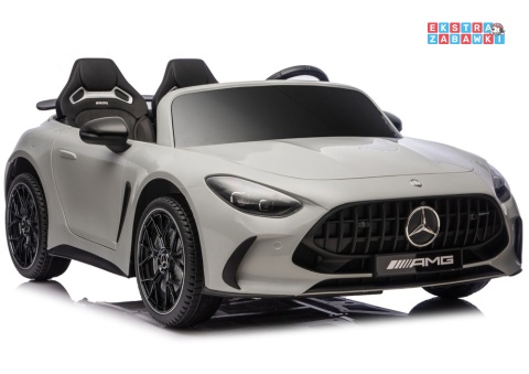 Jasno szary lakierowany Mercedes GT63 AMG DK-GT63 na akumulator - 4x200W 24V/14Ah, ekran LCD, BT, EVA, ekoskóra, pilot [29090]